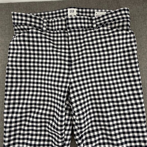 GAP Signature Skinny Ankle Pants Navy & White Plaid Size 8 Mid Rise Viscose Blen - Picture 7 of 15
